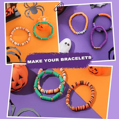 ADIIL 7200pcs Clay Beads Bracelet Making Kit, 6mm Polymer Heishi Beads for Jewelry Making, Friendship Bracelet Kit Birthday Gift for Adults Halloween - color: Halloween