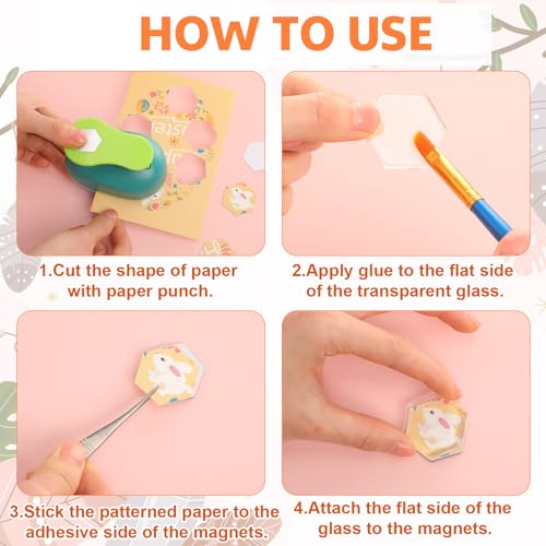 Honeydak 121 Pcs DIY Fridge Magnets Making Kit, Hexagon - color: Hexagon