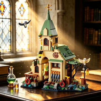 Magic House Building Set,Castle House Construction Model with Owl & Fish & Boat, Architecture Decor Model Kit, Home Decor Building Block Kit, Gifts for Adults Teens Age 14+(618PCS)