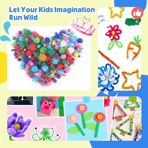 SMILESSKIDDO Kids Arts and Crafts, 1000+ PCS Craft Kits with Storage Box - color: blue