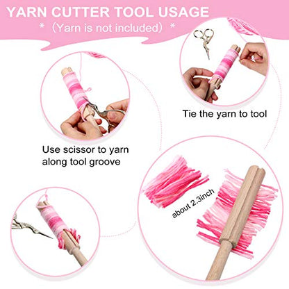 Chuangdi 3 Pieces Latch Hook Tool Kits, 19 x 59 Inch Wooden Bent Crochet Needle, Yarn Cutter, Rug Hooking Mesh Canvas Embroidery Crafts Supplies for Adults Beginner DIY Rug Carpet Tapestry Making