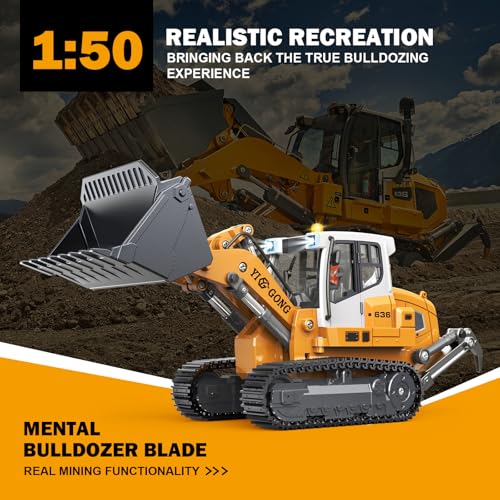 Adult Metal Mini Remote Control Loader, Featuring a Lever-Driven RC Digging System, Comes with Two Batteries and a Carrying case, Making it an Ideal Gift for Model Enthusiasts and Children - color: Loader