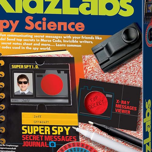 4M KidzLabs Spy Science Kit - Secret Messages Journal & Morse Code Set - style: Spy