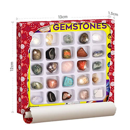 Piano Potato Rocks Collection 25PCS Rock and Mineral, STEM Geology Toy 6-12 - style: Gems