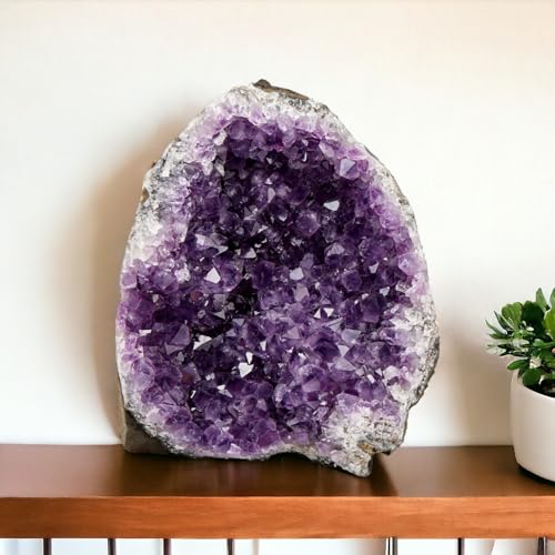 3 to 4 Lb Amethyst Crystal Geode From Uruguay – 4.5" to 7.5" Height, Natural Large Amethyst Cluster Rock – Crystals And Healing Stones - style: 3 lb to 4 lb