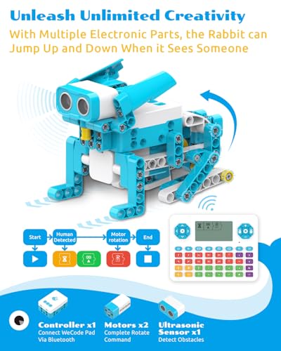 WhalesBot D3 Pro 12-in-1 STEM Wecode Pad Coding Robot Kit for Kids, 388-Piece Educational Building Set with Interactive Storytelling, Ideal Toy for Boys & Girls Ages 6-8 - style: WhalesBot D3 Pro Coding Robot