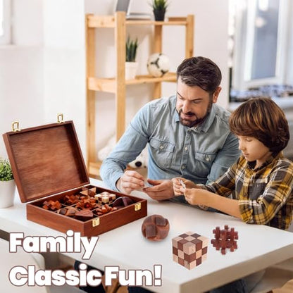 Mytothfy Wooden Brain Teaser Puzzles for Adults Teens, 3D Puzzle Game Toys - color: Style H