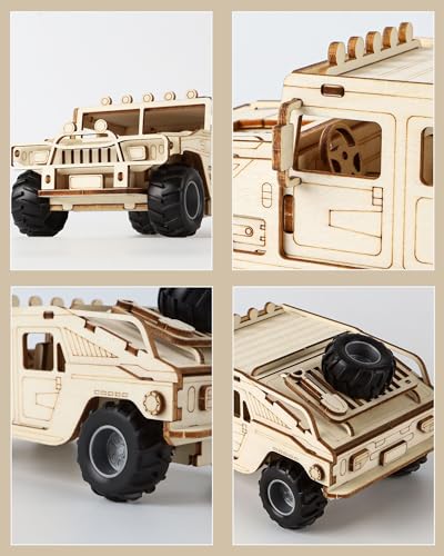 3D Wooden Puzzles Off-Road Model Car Kits to Build for Adults