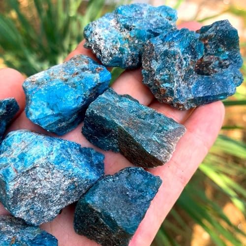 Zenkeeper 1Lb Apatite Crystal Stone Natural Raw Stones & Fountain Rocks for Tumbling, Cabbing, Polishing, Wire Wrapping, Wicca & Reiki Crystal Healing - color: Apatite