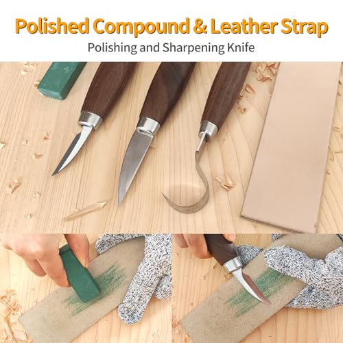 Wood Carving Tools Set - Wood Carving Knife Kit for Beginners, Adults, and Kids, Includes 3 Whittling Knives for DIY Woodworking and Carving Enthusiasts