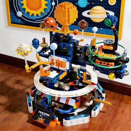 Solar System Globe Building Set, 1140 Pcs STEM Planet Assembly Model for Teens