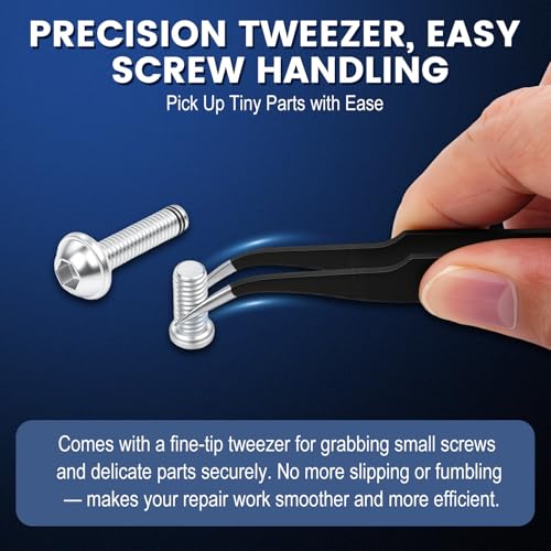 69-in-1 Multi Bit Screwdriver Set,Mini&Micro Precision Kit with Magnetic Handle,66 CR-V Security Bits,Extension Shaft,Bit Holder&Tweezer,Comes with Storage Case/Repair Tool Bag for Electronics Repair - color: 69 Pcs