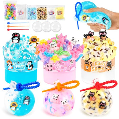 luckycrazy Stress Ball Making Kit, 3 Pack Slime Kit for Girls Ages 8-12 - color: Dessert