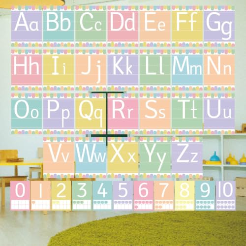 37 Pcs Pastel ABC Alphabet for Classroom Wall ABC Posters and 0-10 Number Cards Pastel Bulletin Board Letters Number Line for Classroom (Pastel ABC) - color: Pastel Abc