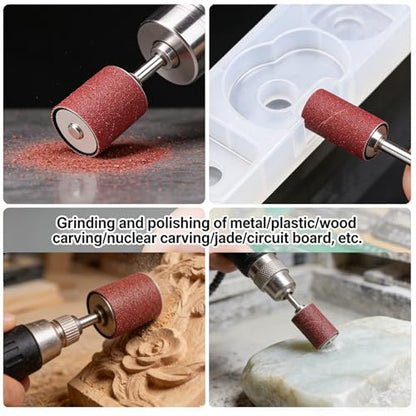 20Pcs Sanding Drums Kit for Drill & Drill Press,2-inch Aluminum Oxide Spindle Sander Sleeves (60/80/120/240 Grit) and 4 Rubber Sanding Drums,1/4-Inch Shank for Sanding,Smoothing, Metals,Wood - color: 20pcs-2inch