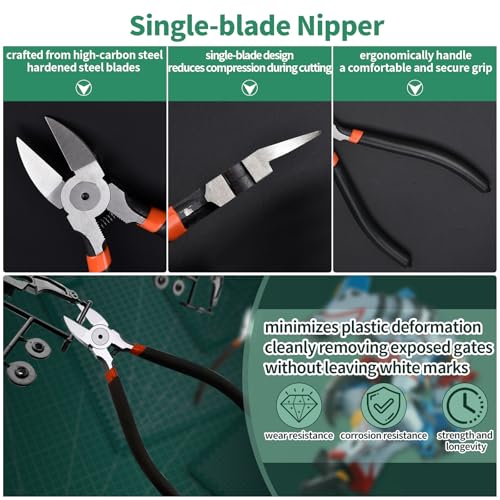 15Pcs Modeler Basic Tools for Gundam, Hobby Building Tools Kit for Model Building Repairing and Fixing