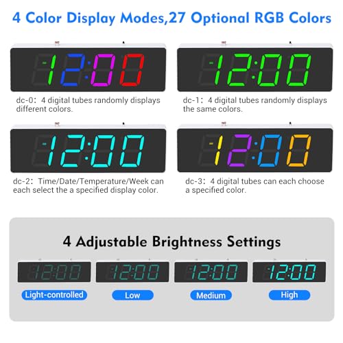 MiOYOOW 4-digit RGB Colorful LED Digital Clock Kit with Acrylic Shell and 6-Digit DIY Digital Electronic Clock Kit, Soldering Practice Kit for College High School Education and Daily Use