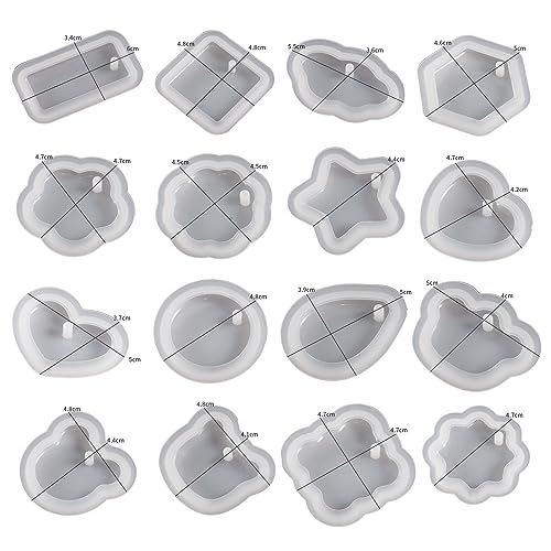 16-Piece Jewelry Mold Set - Oval Pendant, Resin & Clay, 3D & Silicone Molds for Resin Casting & Candle Making - color: pendant-12-pack