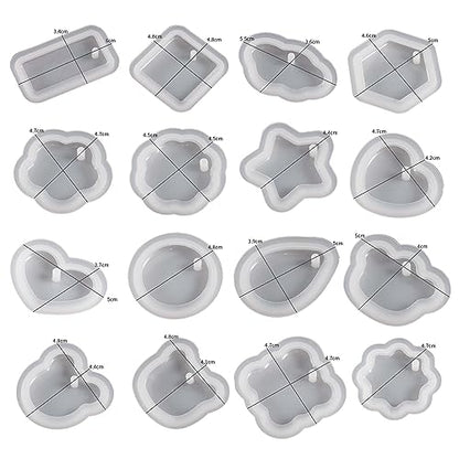 16-Piece Jewelry Mold Set - Oval Pendant, Resin & Clay, 3D & Silicone Molds for Resin Casting & Candle Making - color: pendant-12-pack