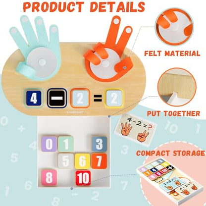 TOP BRIGHT Montessori Toy for 3 4 5 Years, Number Counting Blocks Math Toy