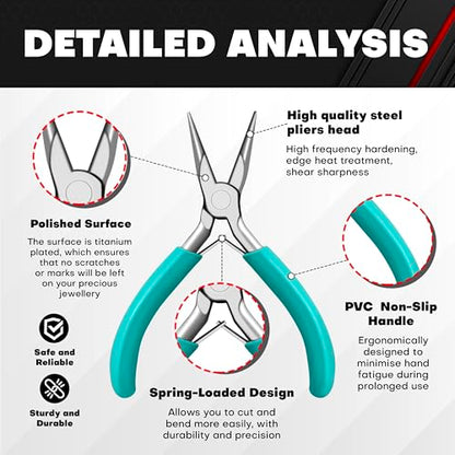 C&T 11-Piece Jewelry Plier Sets,Jewelry Making Tools Kit, Micro Jewelry Pliers Set, Stainless Steel Tweezers with Storage Pouch, Pliers set for Jewelry Making Supplies - style: 11PC