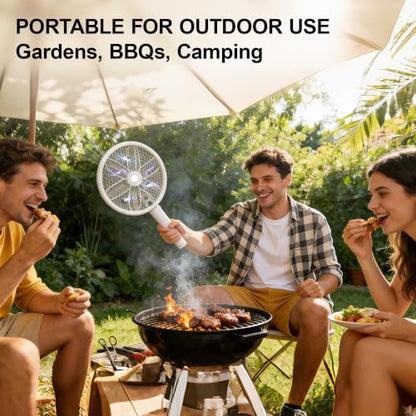Rotating Head Electric Fly Swatter with 16–40" Telescopic Handle, 4000V