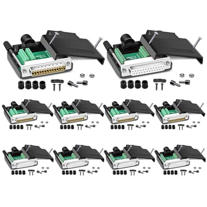 DB25 Solderless Connector, 10PCS Set, Includes 5 Male & 5 Female, 16mm Thin, RS232 Serial Port Adapter Breakout Board, for Tax Control Machine, Digital Camera, PLC etc. - style: 5PCS Male+5PCS Female