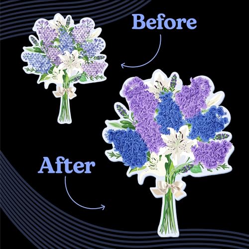 Unwynd Poke Art Lavender Flower Bouquet Kit for Adults, Women and Teens - style: Lavender