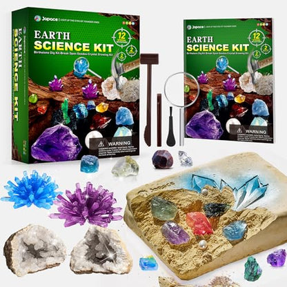 Japace Earth Science Kits for Kids Age 6-8-12-14, Birthstone Gems Dig Kit