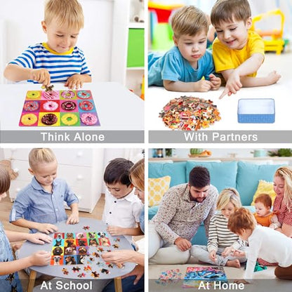 LELEMON Puzzles for Kids Ages 4-6,6 Pack 100 Piece Puzzles for Kids Ages 4-8 in a Metal Box,Educational Jigsaw Puzzles Puzzle Games Puzzle Toys for Girls and Boys - color: 100 Piece 6 Pack 2)