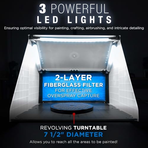 Master Airbrush Portable Airbrush Spray Booth Station with LED Light 2 Pack - color: Double Black