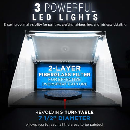 Master Airbrush Portable Airbrush Spray Booth Station with LED Light 2 Pack - color: Double Black