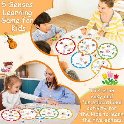 5 Senses Learning Activity for Kids Educational Teacher Supplies Five Senses Sorting Cards Learning Game Develop Fine Motor Skills for Toddlers Preschoolers and Kindergarteners Homeschool Must Haves