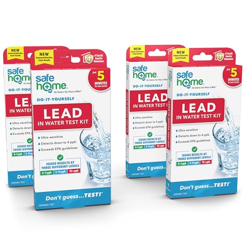 Safe Home® DIY Lead in Drinking Water Test Kit – Advanced Detection to 4 PPB – 5-Minute Test – 3 Levels of Test Results + Optional Testing at Our EPA-Certified Lab – Made in the USA – (4 Pack) - color: 4-Pack