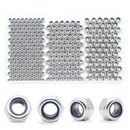 300 Pcs M3 M4 M5 Lock Nuts Kit, 304 Stainless Steel Hardware Nuts - size: M3 M4 M5 Kit (300 Pcs)