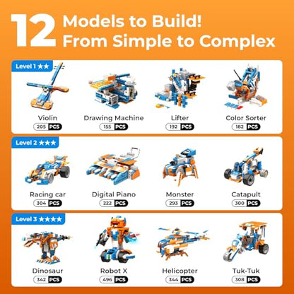 Apitor Robot Building Kit 12-in-1 Coding APP Remote STEM Toy 600 Blocks - style: Robot X