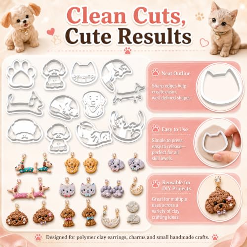 13PCS Cat & Dog Polymer Clay Cutters Set - color: Dachshund-13pcs
