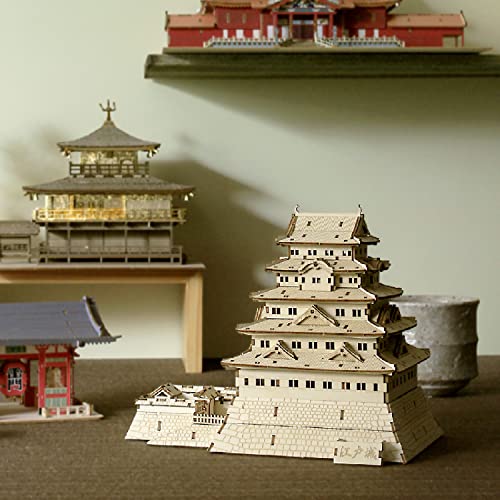 Edo Castle Wooden Architecture 3D Puzzle - Fun DIY Wood Craft Kits - Ideal Gift for Birthdays and Party Favors - style: Edo Castle