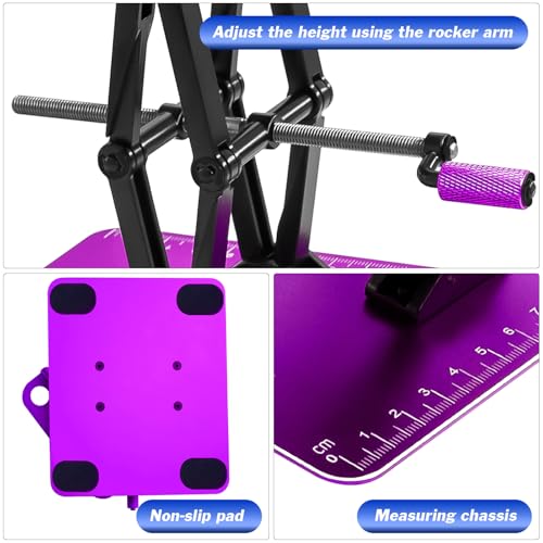 RC Car Work Stand w/Screw Tray for 1/8 1/10 1/12 Scale RC Cars, Purple - color: Purple