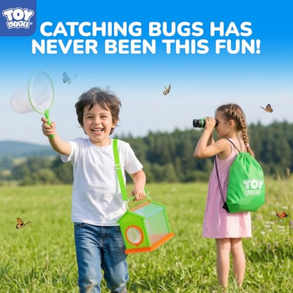 TOY Life Bug Catcher for Kids, Bug Catching Kit Kids Explorer Kit with Bug Net, Catching Tool, Tweezers, Magnifying Glass, Binoculars, Insect Catcher, Educational Outdoor Toys Kid Adventure Set - style: Core Explorer Set