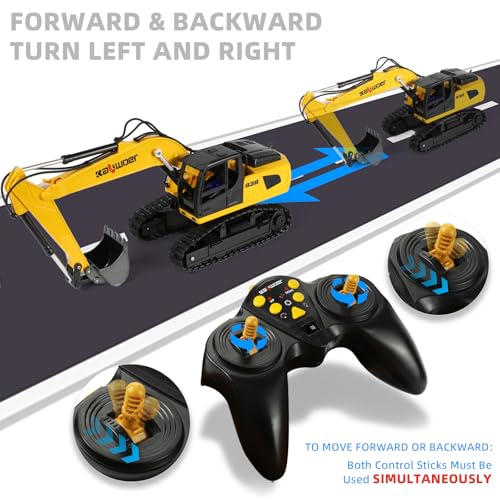 Remote Control Excavator for Boys with Sound & Lights for 40+ Mins Play