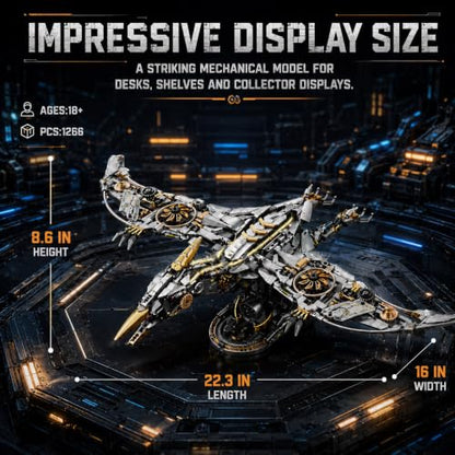Mechanical Dinosaur Building Set, 1266-Piece Pterosaur Model Kit for Adults - color: Mechanical Pterosaur