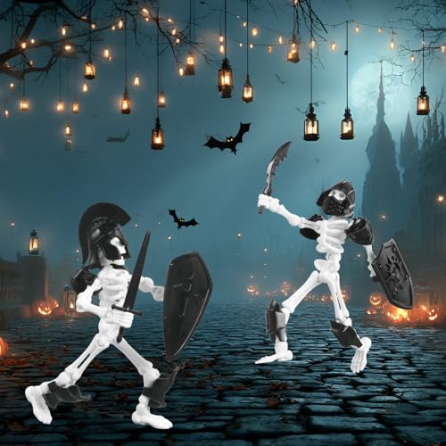 6 Pack T13 Action Figure Set, Skeleton Action Figure Mini Skeletons for Halloween Decorations Dummy 13, Titan 13, Skeleton Toy Multi-Jointed Movable 3D Printed Toys, DIY Assembly Required