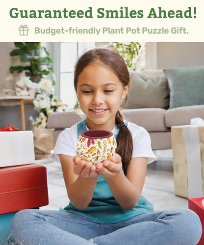 PieceRelax Unique 3D Puzzle Planter - 80 Plastic Pieces [K1154] - color: Hokusai - the Great Wave of Kanagawa