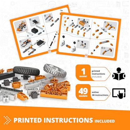 Engino: Creative Builder - 50-In-1 Multimodel Series, Toy Vehicles Brick Set, Motorized, Snap Assembly Construction, Young Engineer STEM Kit, Kids 7+ - style: 50-In-One