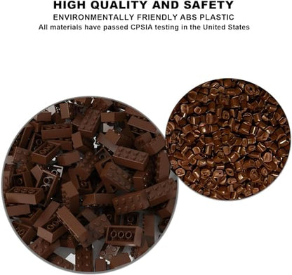 500 Piece Brown Bricks Bulk, Brown 2x4 Building Bricks Flat, Compatible with Lego Parts and Pieces: 2x4 Brown Bricks(Color: Brown) - color: 2x4 Brick Brown