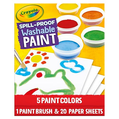 Crayola Spill Proof-Paint Set - Washable Paint for Kids, Includes Paint Brush & Paper, No Drip, Less Mess Arts & Crafts, Toddler Gift, Ages 3+ (Pack of 2) - size: 1 Count (Pack of 2)