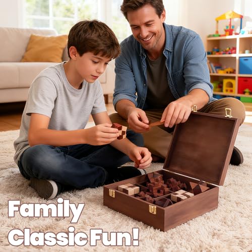 Mytothfy Wooden Brain Teaser Puzzles for Adults Teens, 3D Puzzle Game Toys - color: Style G