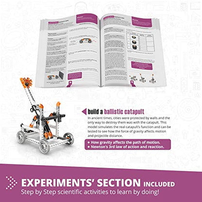 Engino- STEM Toys, Newton's Laws Inertia, Kinetic & Potential Energy, Building Toys for Kids 9+, Creative Engineering Kit, STEM Projects, Gifts for Boys (8 Model Options)