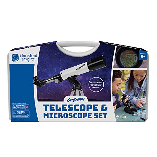 Educational Insights GeoSafari Telescope & Microscope Set - Science Kit with Refractor Telescope and Microscope for Kids, Includes Prepared Slides, Discovery Toys, Science Gifts for Kids 8-12